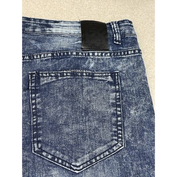 Scoop Men’s Paint Spattered Moto Jeans 38x30 Acid Wash Distressed Biker Denim - Picture 6 of 15